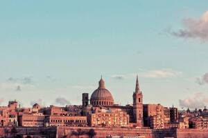 Malta Stadt Malta vom Wasser aus
